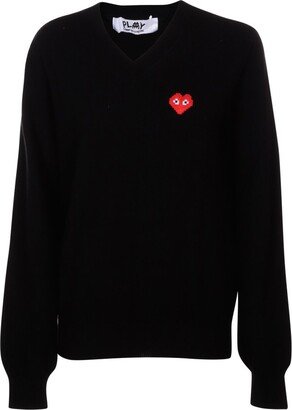 V-Neck Long-Sleeved Jumper-AB