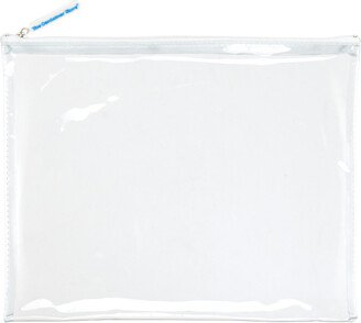 Large Clear Pouch White Zipper