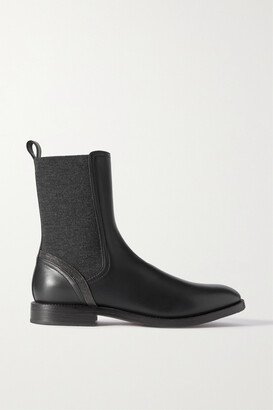 Embellished Leather Chelsea Boots - Black