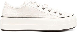 Platform-Sole Lace-Up Sneakers