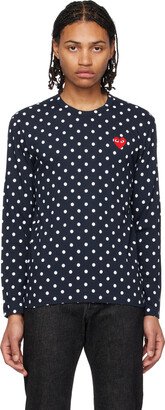 Navy Polka Dot Long Sleeve T-Shirt