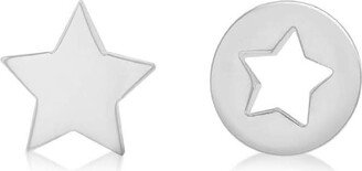 Posh Totty Designs Sterling Silver Mismatch Star Stud Earrings