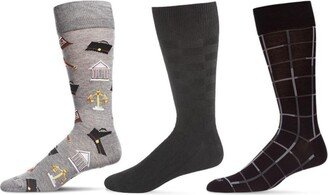 MeMoi Men's Men at Work Assortment Socks, Pack of 3