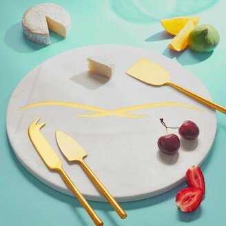GAURI KOHLI Albatross Marble Cheese Board with Knives-AB