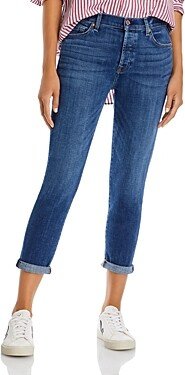 Josefina High Rise Cropped Boyfriend Jeans in Broken Twill Vanity