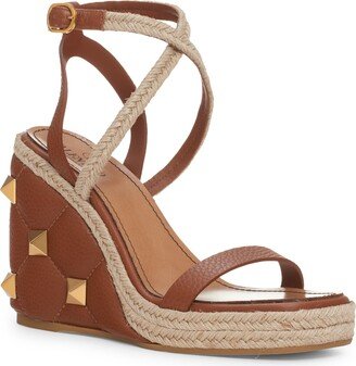 Roman Stud Quilted Wedge Espadrille Sandal-AA