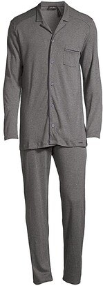 Basic Piped 2-Piece Long Pajama Set