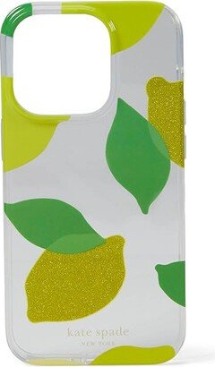 Lemon Drop Lemon Toss Printed TPU iPhone 14 Pro (Clear Multi) Handbags