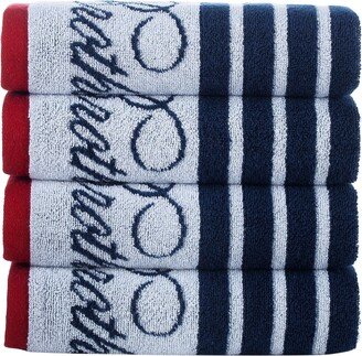 Nautical Blanket Stripe 4 Piece Turkish Cotton Hand Towel Set