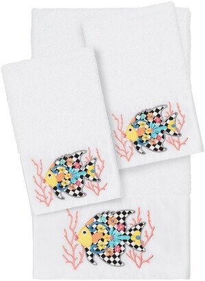 Feliz 3-Piece Embellished Towel - White