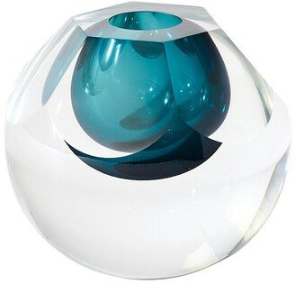 Hexagon Cut Glass Vase