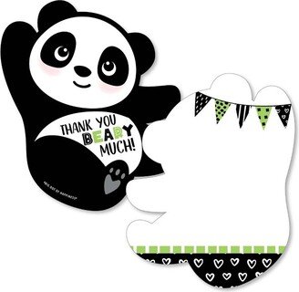 Big Dot of Happiness Party Like a Panda Bear - Shaped Thank You Cards - Baby Shower or Birthday Party Thank You Note Cards with Envelopes - Set of 12