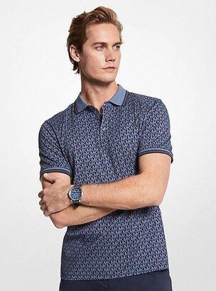 Greenwich Logo Print Cotton Jersey Polo Shirt