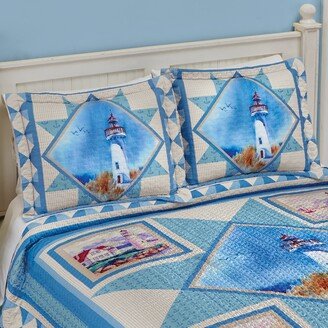 Collections Etc Nautical Blue Star Lighthouse Seaside Style Pillow Sham