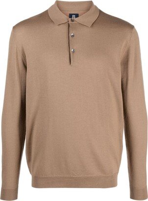 Boggi Milano Fine-Knit Wool Polo Shirt-AA