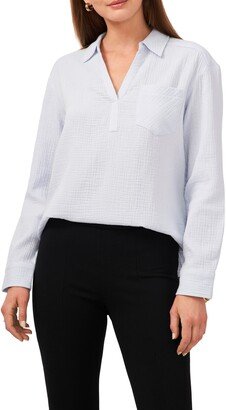 V-Neck Collared Blouse