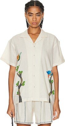 HARAGO Hand Painted Shirt in White