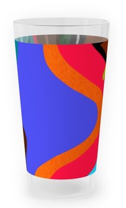 Outdoor Pint Glasses: Keep Flowing- Multicolored Abstract Outdoor Pint Glass, Multicolor