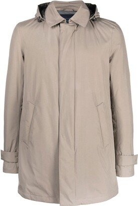 Zipped-Up Hooded Parka Coat