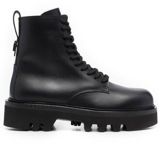 Lace-Up Leather Boots-AS