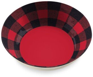 Vintage Lodge Buffalo Check Serve Bowl, 11.9 X 3, 135 Oz.,Melamine - Red, Black Checker