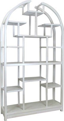 Arched Shape Display Unit with Multiple Shelves, White