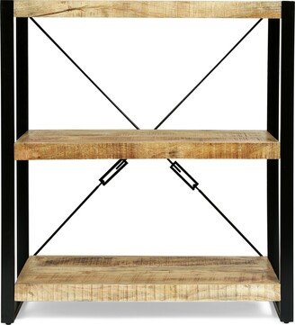 Brinkley Indoor Mango Wood Handcrafted 3 Shelf Shelving Unit