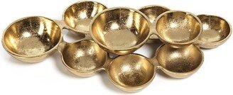 Ohanna 13 Long Cluster of 9 Serving Bowls- Dark Gold