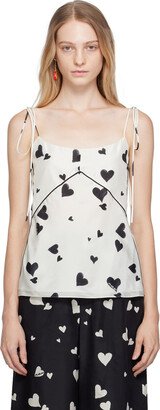 White Bunch Of Hearts Camisole