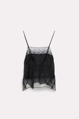 Silk organza camisole with lace