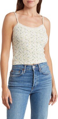 Lace Trim Floral Crop Camisole