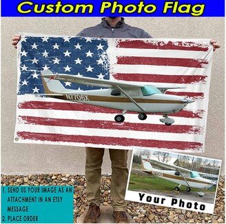 Aircraft Airplane Personalized American House Flag, Unique Gifts For Owners, Light Lovers, Pilot Gift, Flag