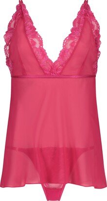 Libertine Lace Trim Mesh Chemise & Thong