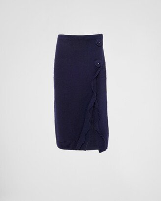 Wool And Cashmere Skirt With Split-AA