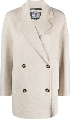 Bimba y Lola Felted Double-Breasted Coat-AA