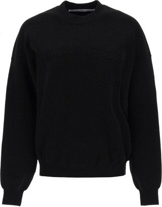 Crew-neck Sweater With Embossed Logo