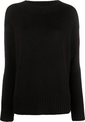 Ribbed-Trim Merino Jumper-AA