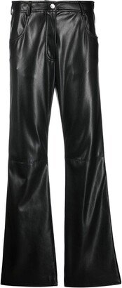 High-Waisted Faux-Leather Trousers-AA
