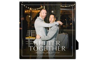 Desktop Plaques: Better Together Frame Desktop Plaque, Rectangle Ornament, 5X5, White