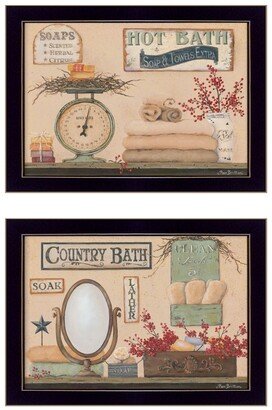 Country Bath Iii Collection By Pam Britton, Printed Wall Art, Ready to hang, Black Frame, 18 x 14