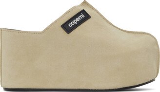 Beige Branded Wedge Clogs