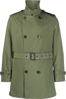 Double-Breasted Belted Trench Coat-AU