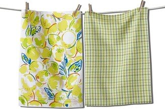 tagltd Lemons Flour Sack Dishtowel Set Of 2