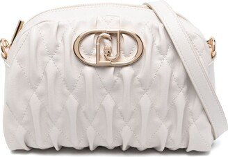 Diamond-Quilted Faux-Leather Crossbody Bag