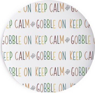 Salad Plates: Keep Calm And Gobble - Fall Colors On White Salad Plate, Multicolor