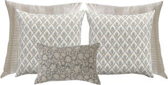 Neutral Tan & Gray Sofa Pillow Combo - Set Of 5 Save 30%