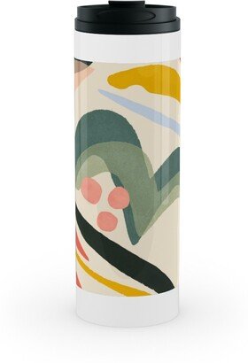 Travel Mugs: Rolling Hills - Multi Stainless Mug, White, 16Oz, Multicolor