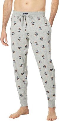 Rib Waistband Pajama Joggers (Andover Heather/Holiday Bear All Over Print) Men's Pajama