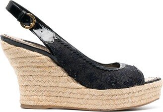 2000s Pre-Owned Denim Espadrille Sandals