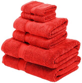 Highly Absorbent 6Pc Ultra Plush Solid Egyptian Cotton Towel Set-AH